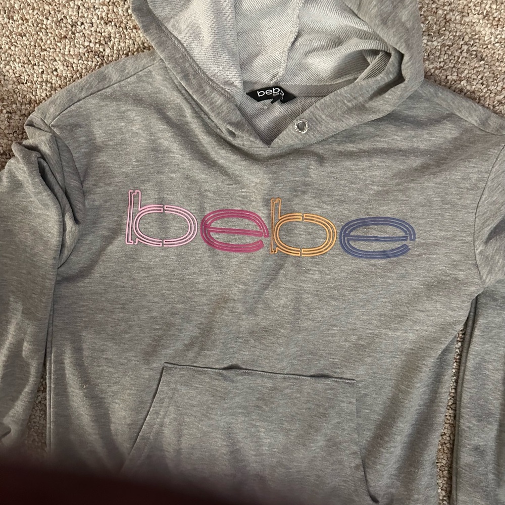 Bebe Gray Hoodie with Colorful Logo small